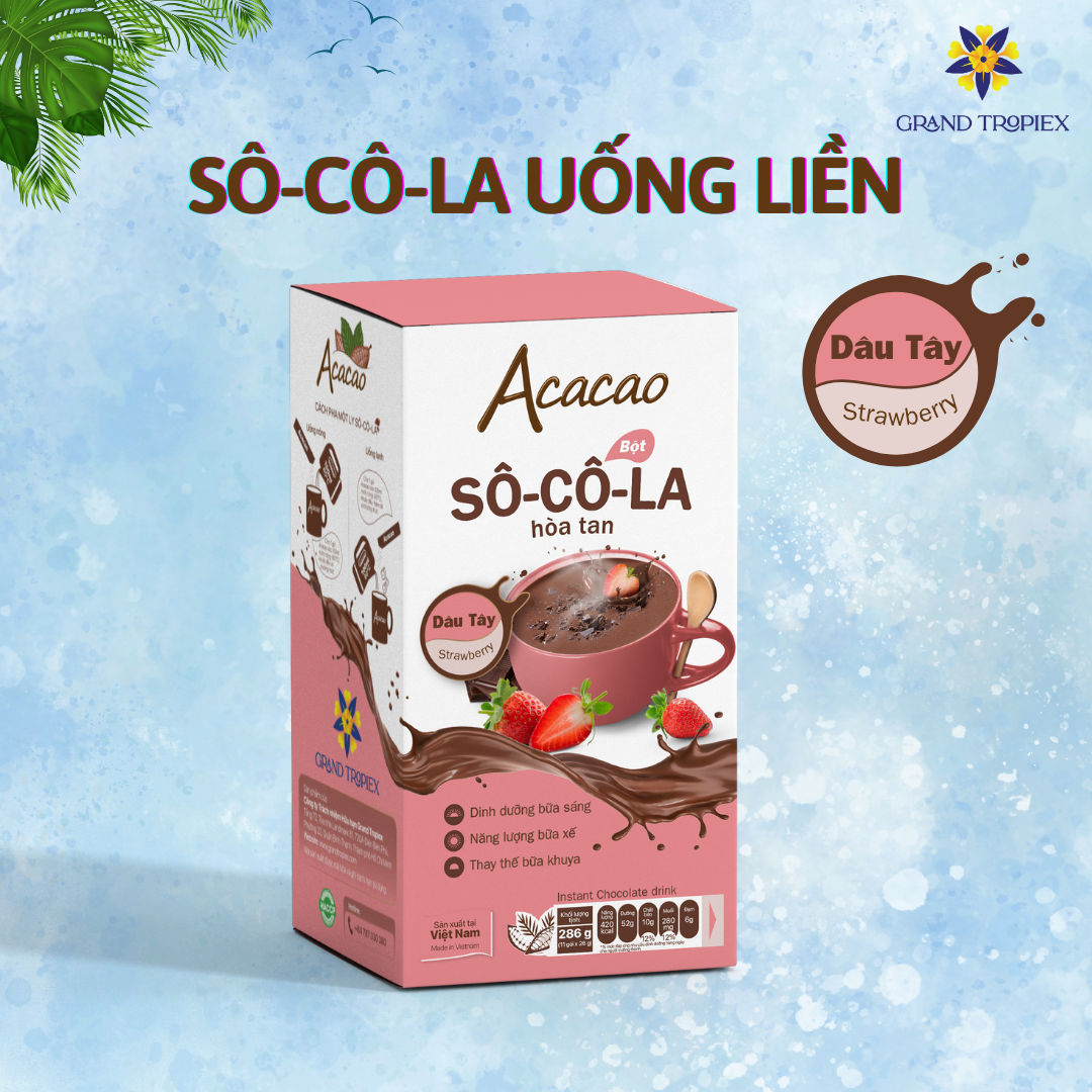 Bột socola Acacao hòa tan uống liền rất tiện lợi, giúp nạp năng lượng nhanh chóng - Hộp 286g