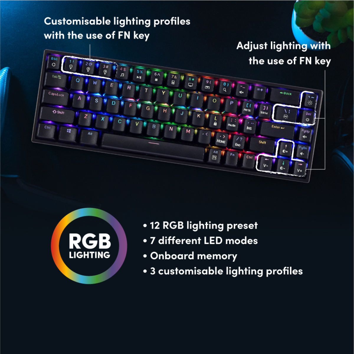 Bàn phím cơ PROLiNK GK6002M (Blue Switch), LED RGB 16 triệu màu, Full N-Key Rollover, Anti Ghosting cho tuyển thủ Esport - Hàng Chính Hãng