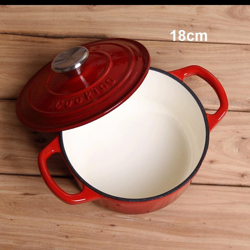 Nồi gang phủ gốm tráng men sâu lòng size 25cm và 18cm
