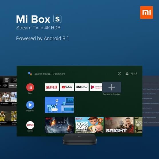 Tivi box Xiaomi Mibox S 4K 4K (3840×2160p) 60fps Bluetooth 4.2 HDR - Hàng chính hãng