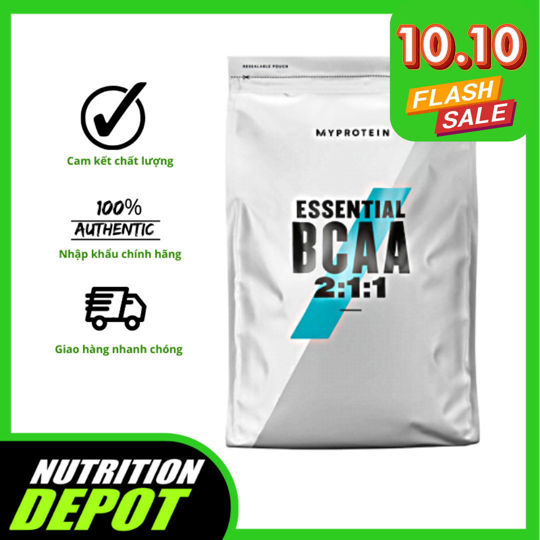 Thực phẩm bổ sung Myprotein Essential BCAA 2:1:1 500g - Phục hồi và phát triển cơ bắp tối ưu - Nutrition Depot Vietnam