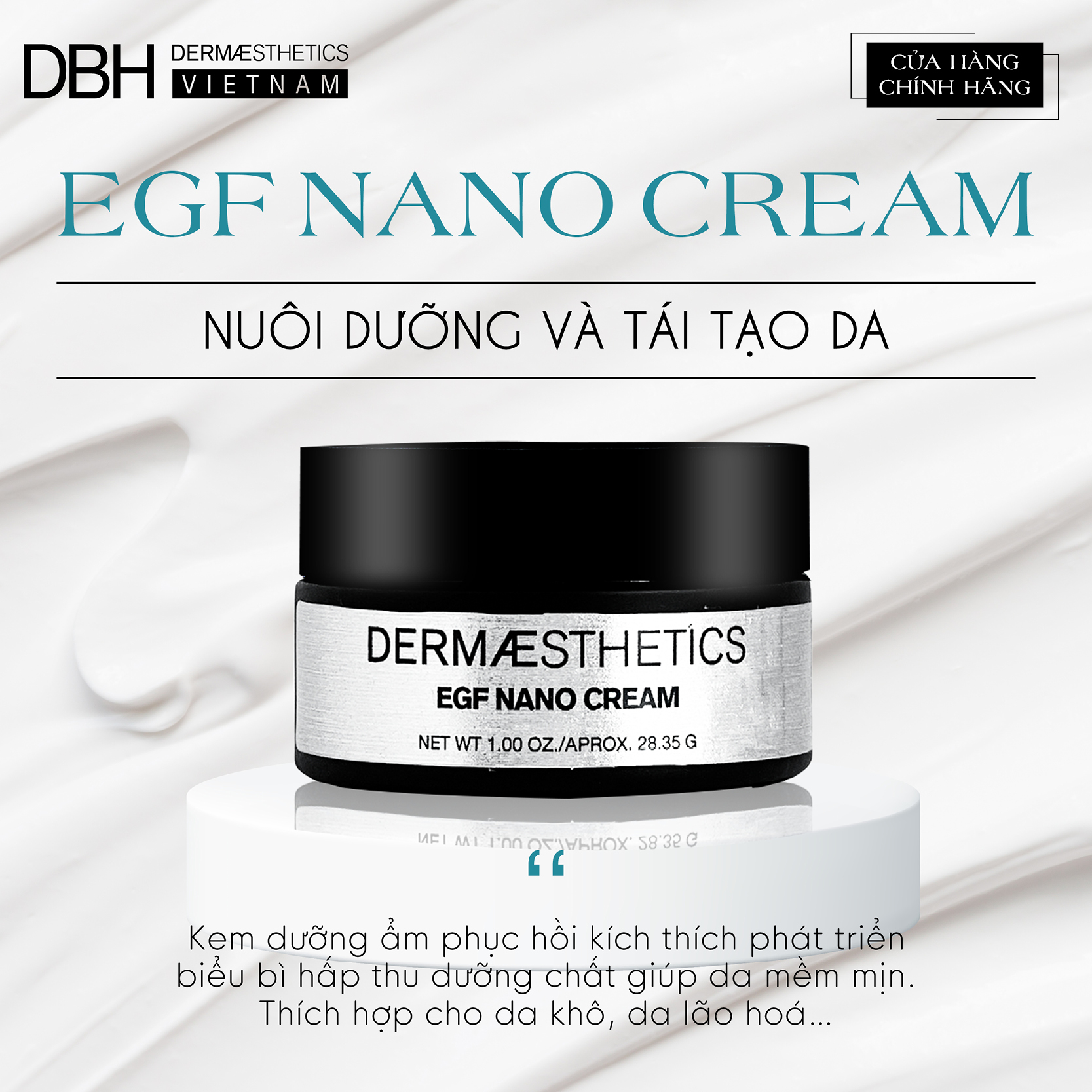 Kem dưỡng ẩm phục hồi da EGF NANO CREAM 28.35ML