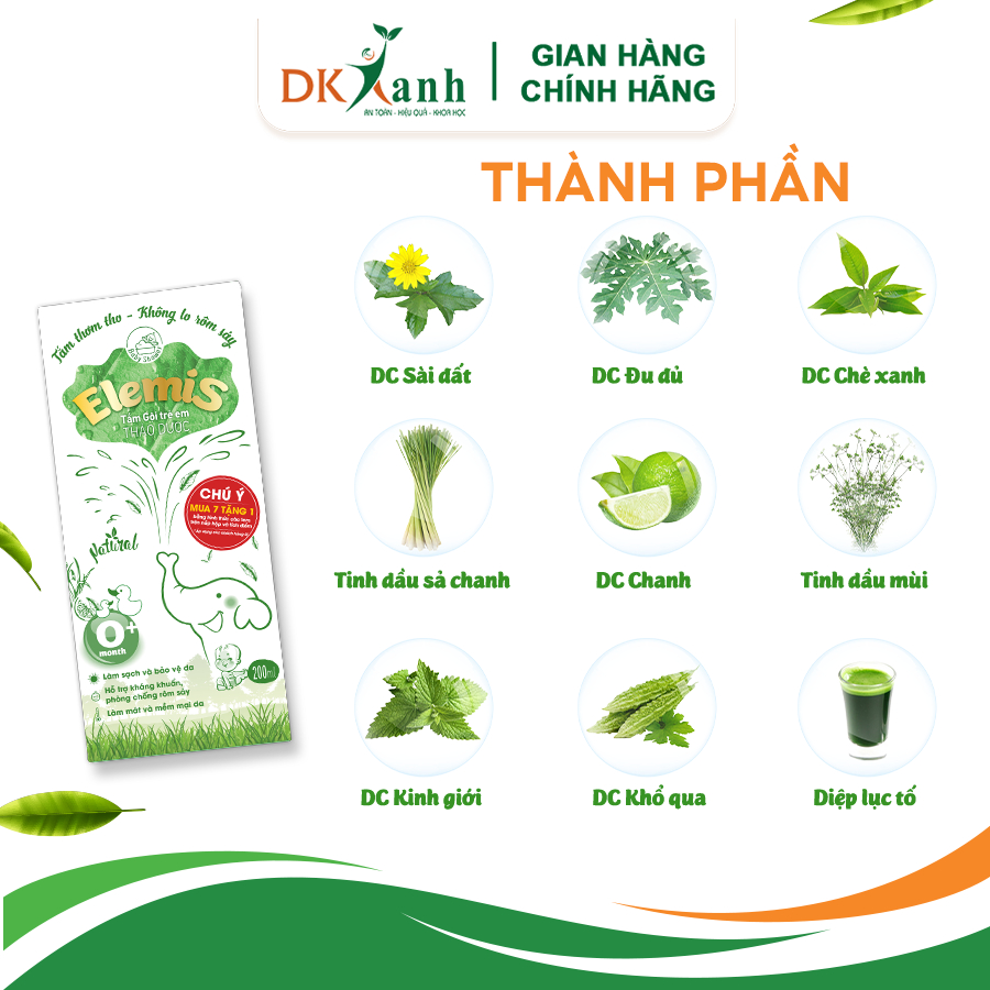 Combo 7 chai Nước tắm Elemis - DK Pharma, 200ml/chai - Tặng 1 chai Elemis 200ml