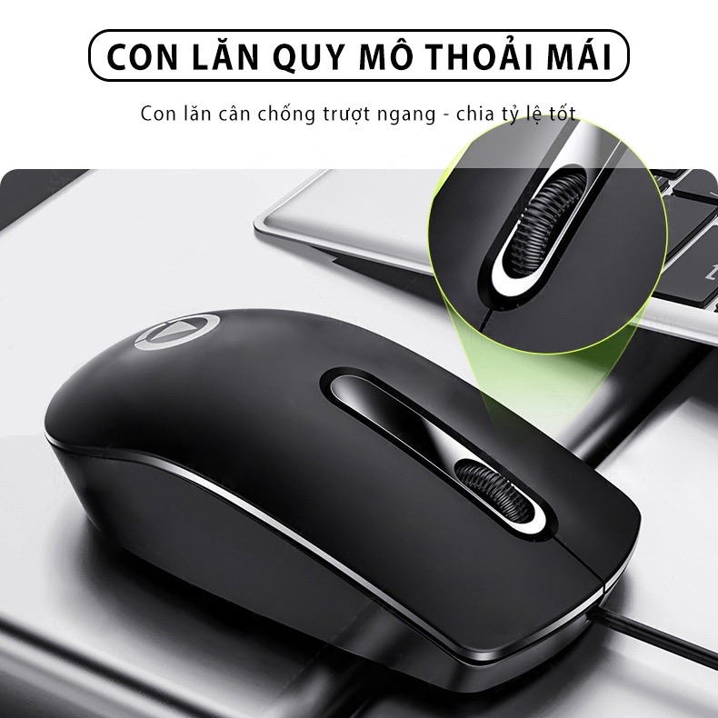 Chuột máy tính có dây TEKKIN G9 giá rẻ gaming văn phòng 1200DPI công thái học làm việc và chơi game cho pc laptop - hàng chính hãng