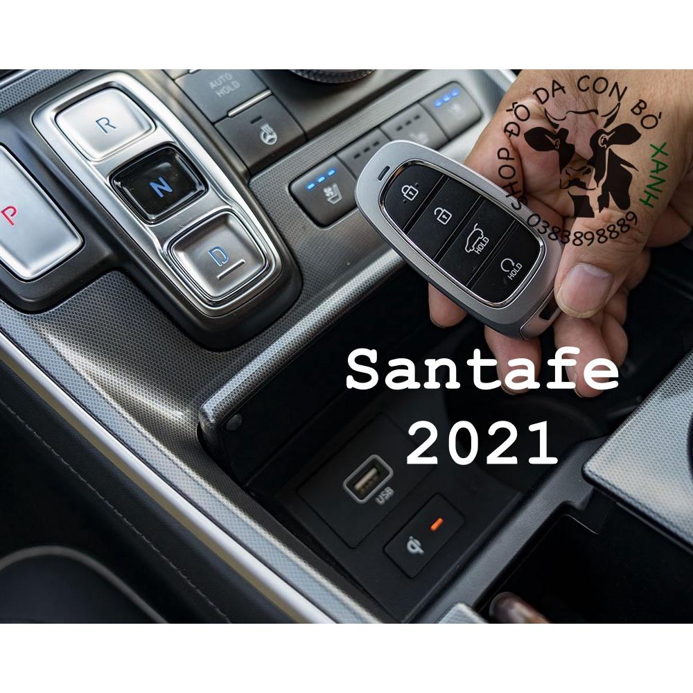 Bao da dành cho chìa khoá Hyundai SantaFe 2021, Tucson 2022 allnew handmade da thật 011