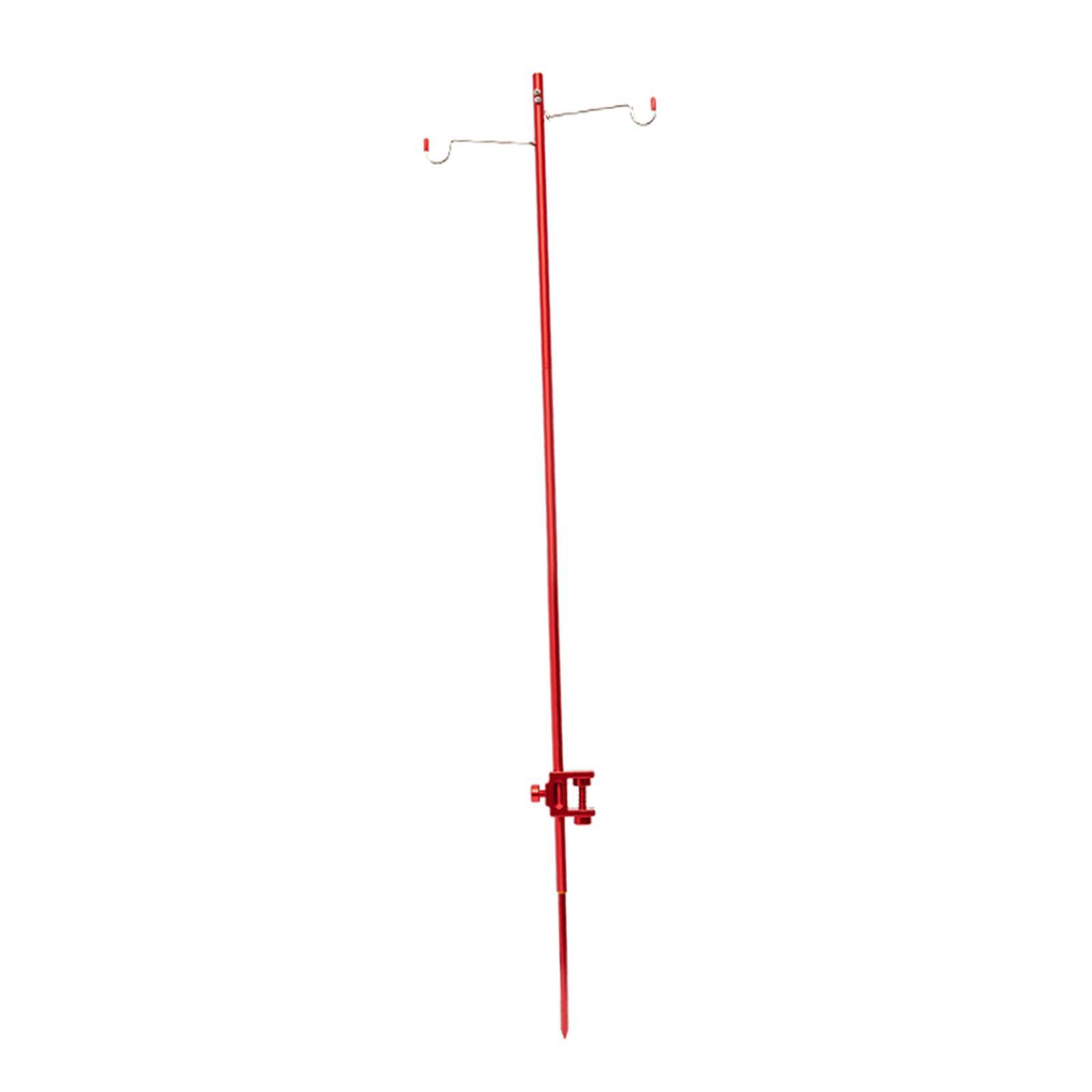 Portable Camping Lantern Stand, Lantern Holder, with Clamp & Stake, Lightweight Aluminum Alloy Removable Lantern Hanger, for Picnic Fishing