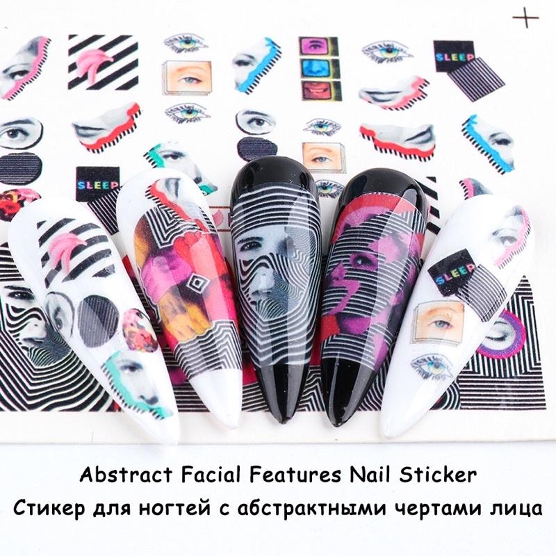Combo 12 Sticker Nga, nhãn dán siêu mỏng Pop Lady cá tính trang trí móng nghệ thuật