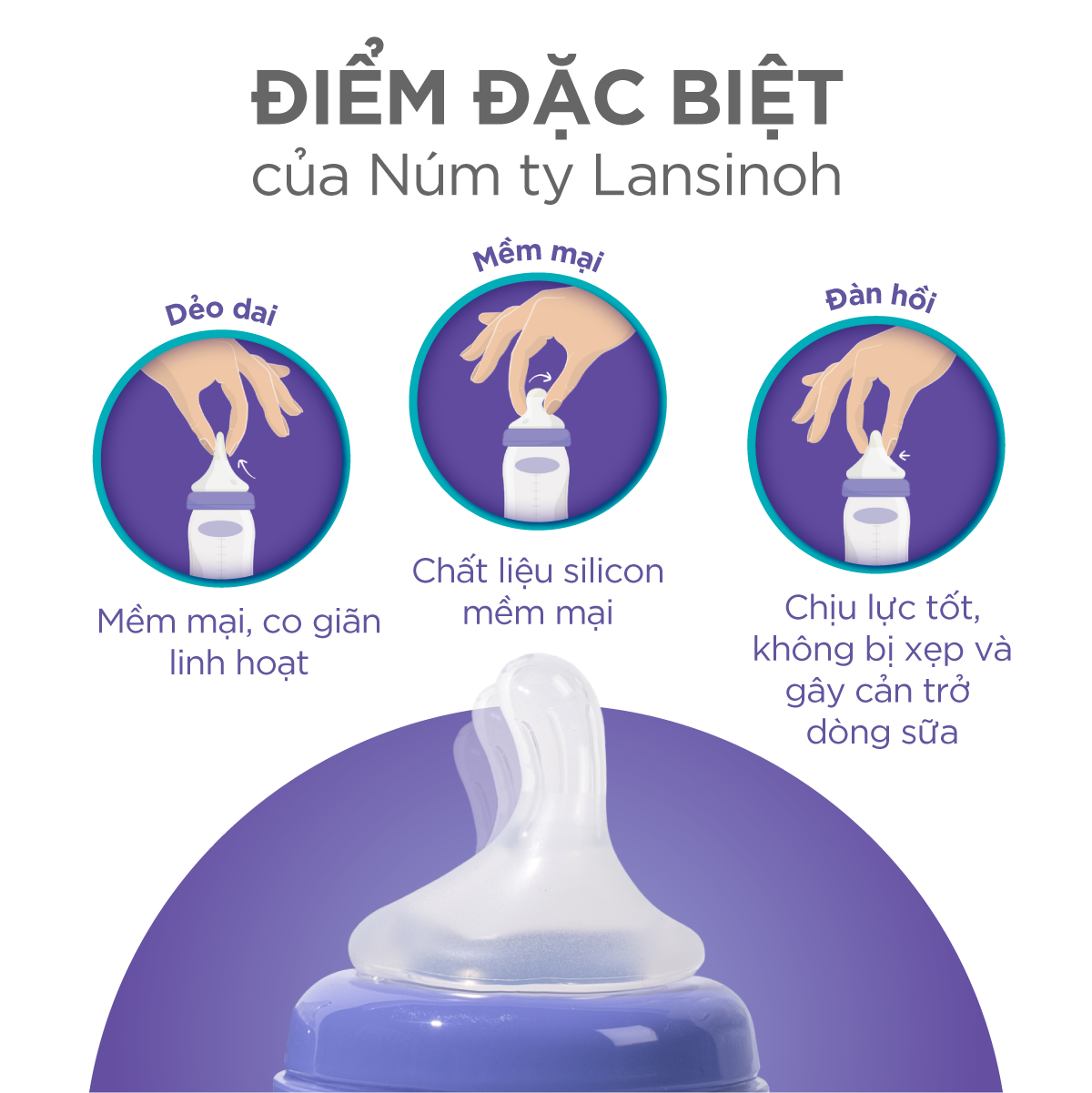 2 Bình Sữa Cổ Rộng Lansinoh 160ml TẶNG 1 Núm Vú Cổ Rộng Lansinoh Size F