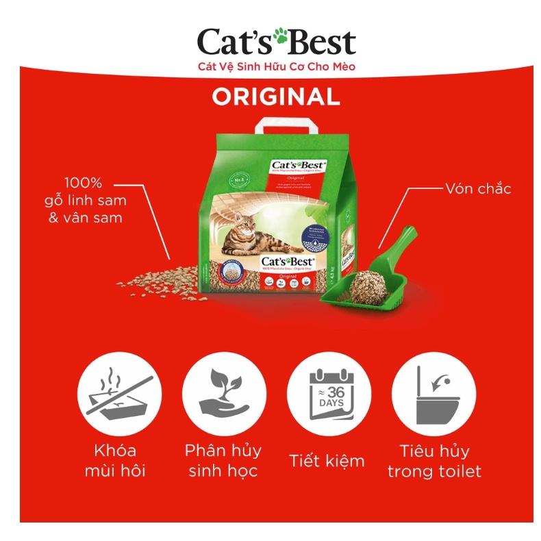 Cát vệ sinh hữu cơ vón cục khử mùi và vi trùng Cat's Best Original