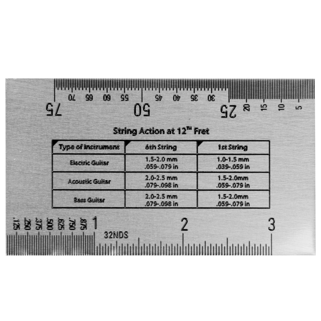 Accurate Electric Guitar Stainless Steel String Action Ruler /Metric