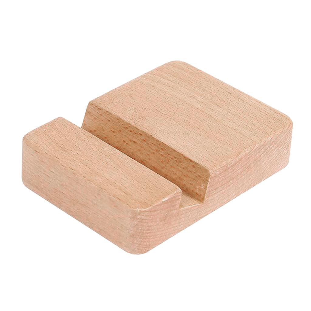 Desktop Wood Cell Phone Holder, Natural Wooden Phone Stand, Portable Smartphone Bracket for All Kinds of Phone