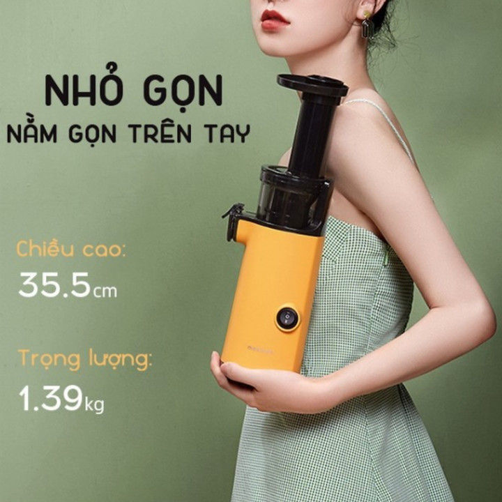 Máy ép trái cây tốc độ chậm cầm tay thương hiệu cao cấp Mokkom MK-SJ001 - Công suất: 130W - Chất liệu: Tritan, ABS, Inox 304 - 2 màu: Xanh và Vàng - Hàng Nhập Khẩu