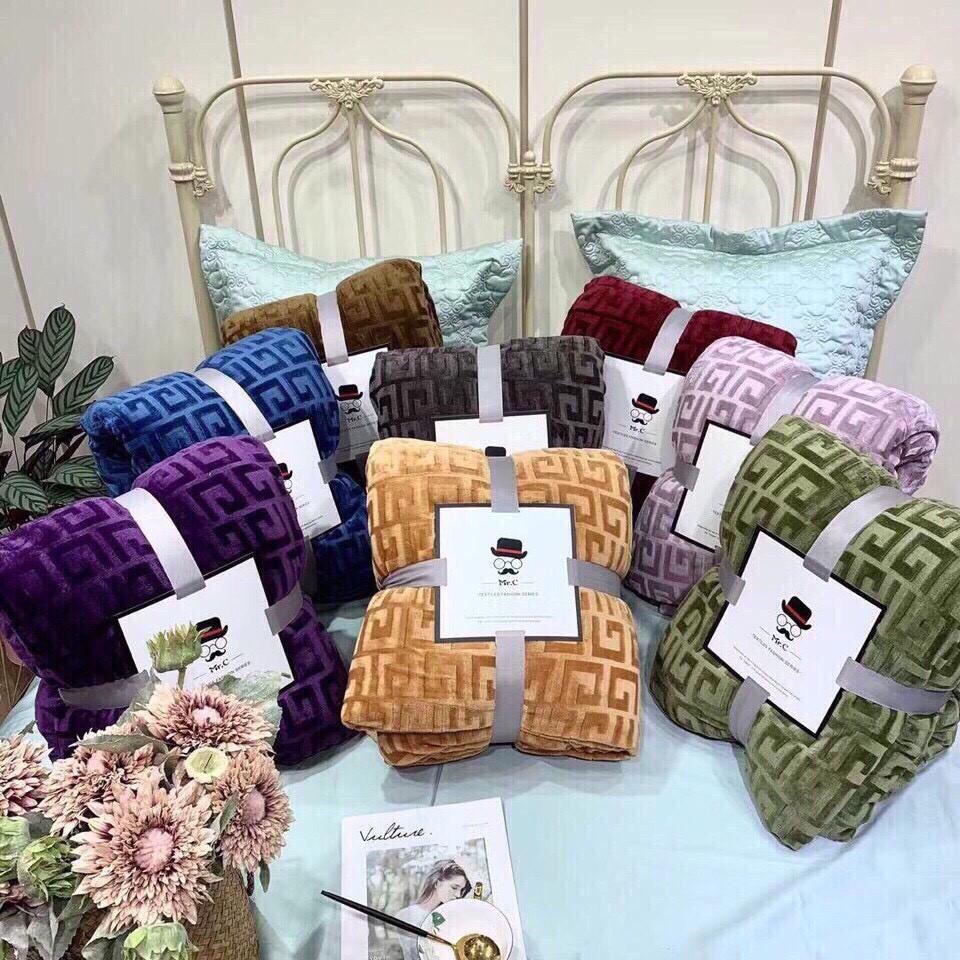 CHĂN LÔNG CỪU LUXURY CLASSIC Họa Tiết Chữ Vạn, Chăn cừu untimatel Hot nhất năm 2019  , Chăn cừu len cao cấp