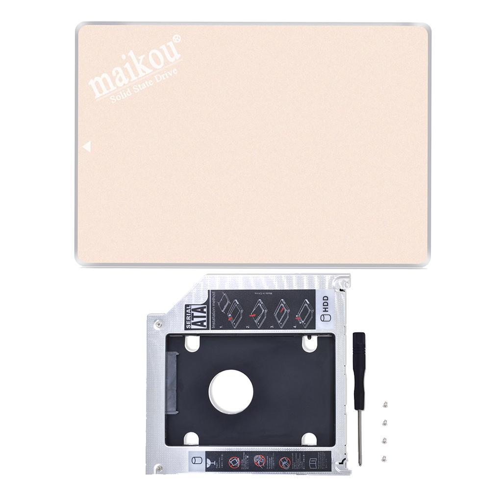 2.5inch SATA3.0 240GB SSD Solid State Drive for Laptop +HDD  Tray Gold