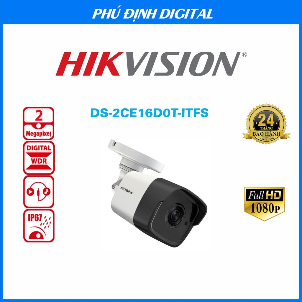 ( CHÍNH HÃNG) Camera Hikvision thân HDTVI 2MP kèm mic thu âm mã DS-2CE16D0T-ITFS - Hàng Chính Hãng