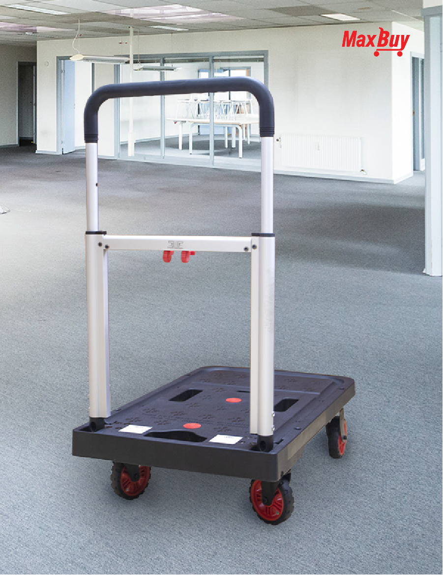 Xe Đẩy Hàng 4 Bánh Sàn Nhựa Không Võng Gấp Gọn Nikawa WFA-150DX Chống Ồn, tải trọng 150kg