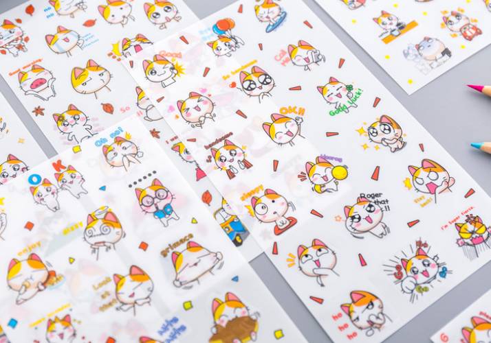 Combo 6 miếng Sticker bảng hoạt hình Animal dễ thương