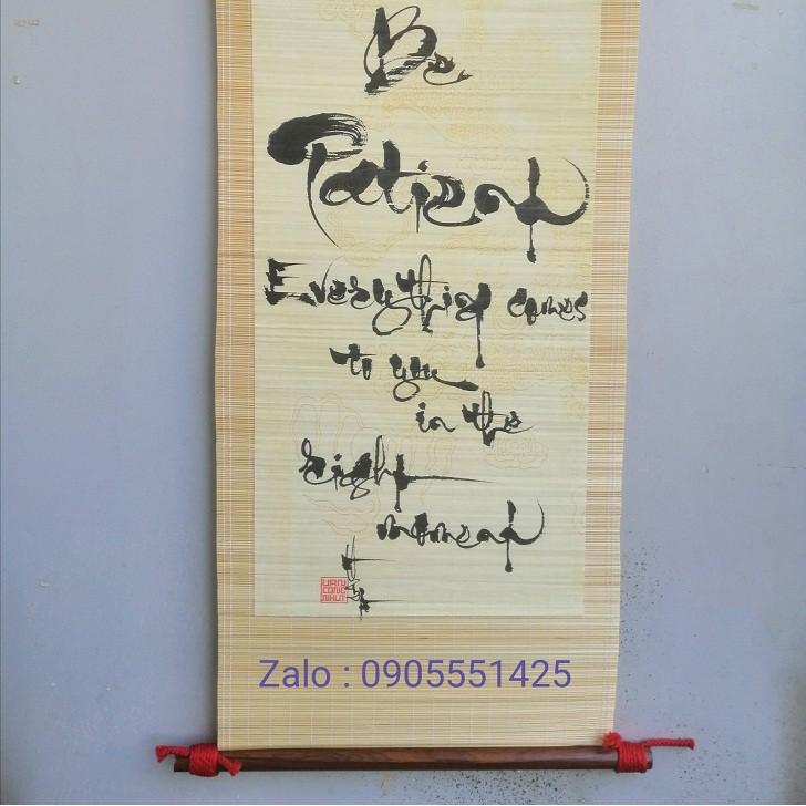 Mành tre thư pháp tiếng ANH. Quà tặng sinh nhật, khai trương,tân gia. Quà biếu tết.Tranh trang trí tết, nhà cửa.Thư pháp