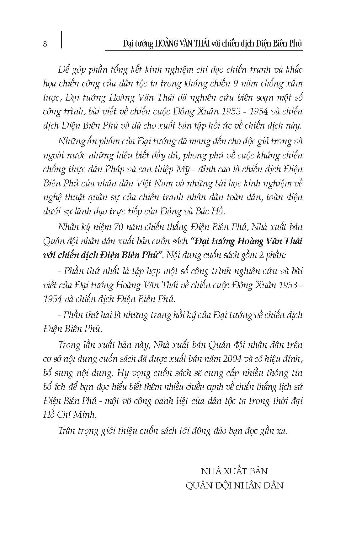 Đại Tướng Hoàng Văn Thái Với Chiến Dịch Điện Biên Phủ (Hồi Ký)