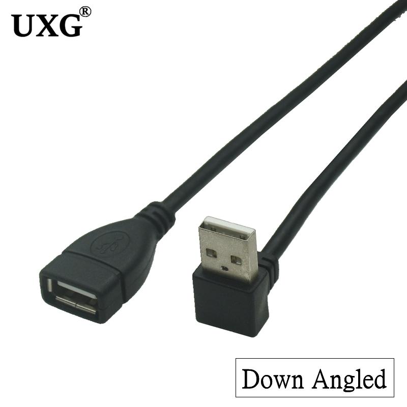 10cm 20cm USB 2.0 A Male To Female 90 Angled Extension Adaptor Cable USB2.0 Male To Female Right/left/down/up Black Cable Cord