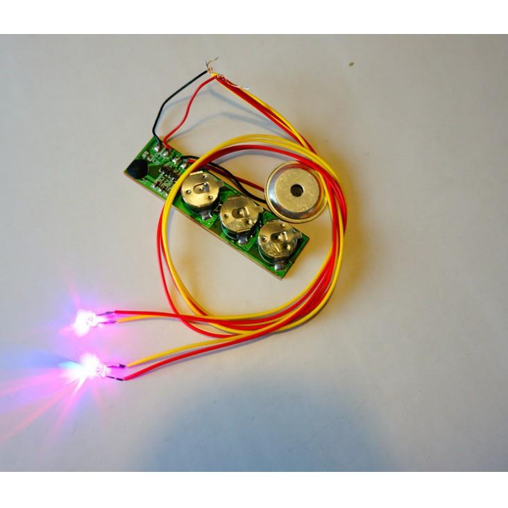 Bóng đèn LED 3w đủ màu có dây nối làm nhà búp bê, DIY, tiểu cảnh (bóng và dây, ko gồm chip và pin)