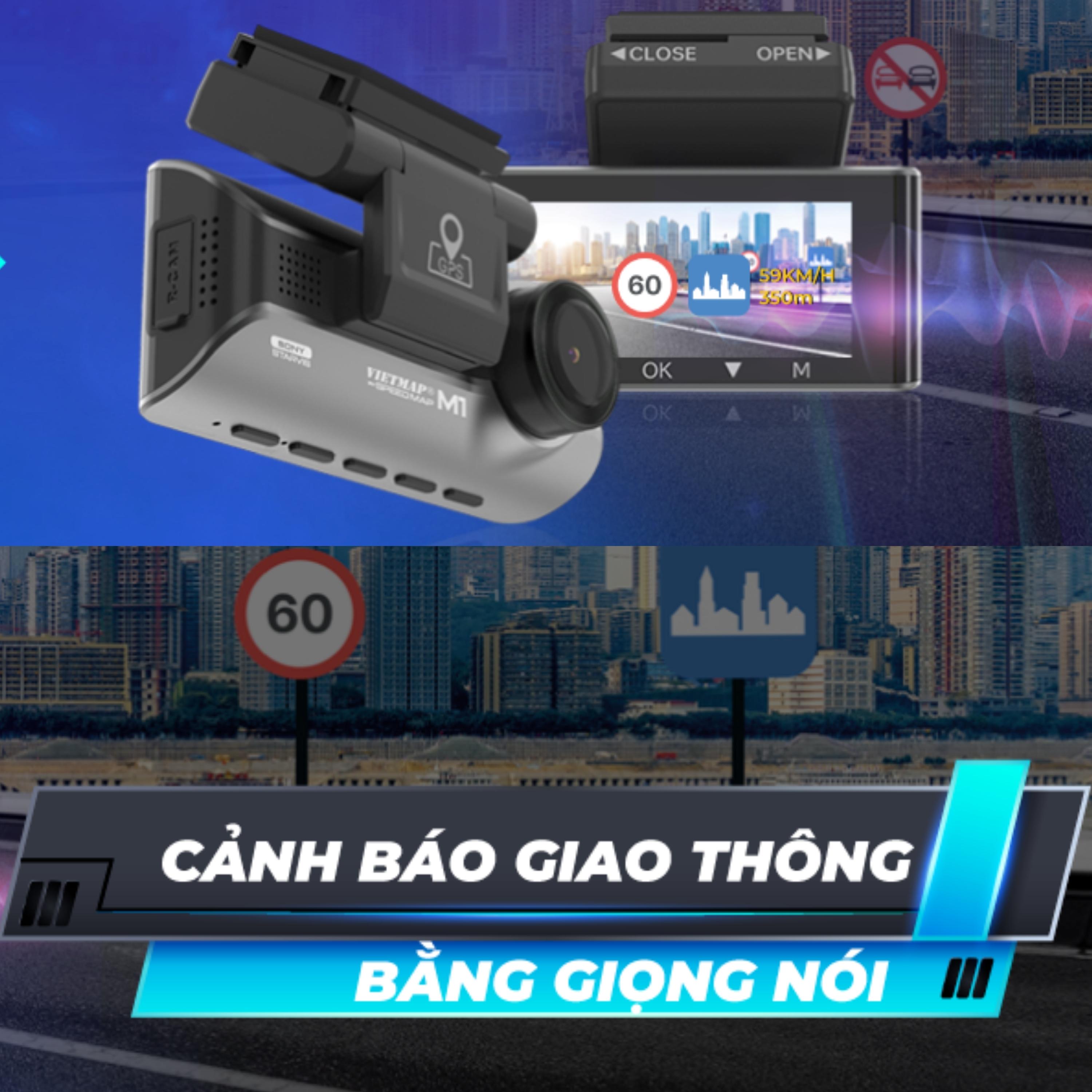 Vietmap SpeedMap M1 - Camera hành trình ô tô Cảnh báo giao thông bằng giọng nói - Cảnh báo Vượt tốc độ - Hàng chính hãng