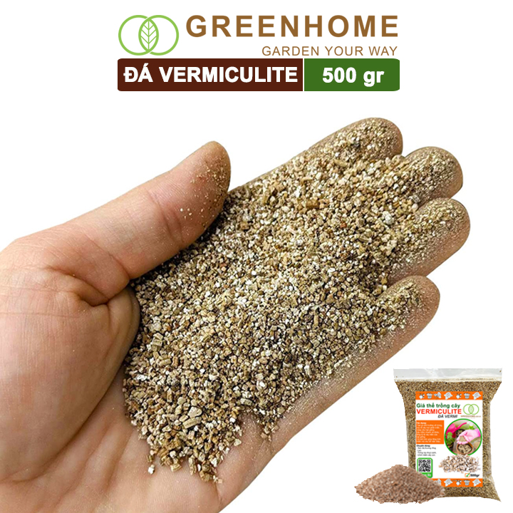 Đá Vermiculite (vơ mi), bao 500gr, ươm hạt giống, trồng rau mầm, đất hoa hồng, sen đá, thuỷ canh |Greenhome