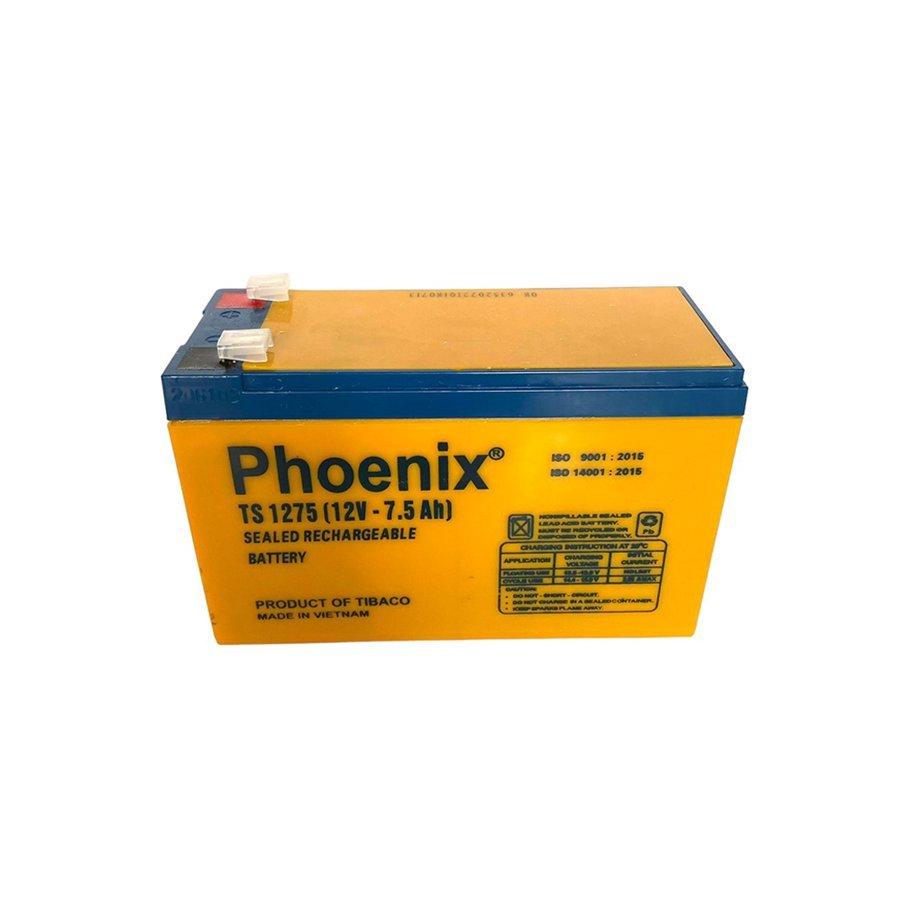 Bình Ắc Quy Khô PHOENIX TS1275 12V - 7.5AH Dùng Cho UPS, Loa Kéo, Bình Phun Thuốc Sâu, Cửa Cuốn