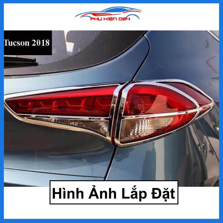 Ốp viền đèn pha hậu mạ crom Tucson 2016-2017-2018-2019-2020-2021 chống trầy trang trí bảo vệ xe