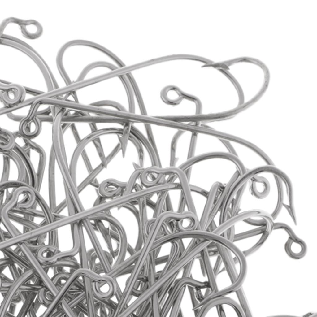 100pcs Worm Fishing Hooks High Carbon Steel Jig Hook Big Fish Fishhook 2