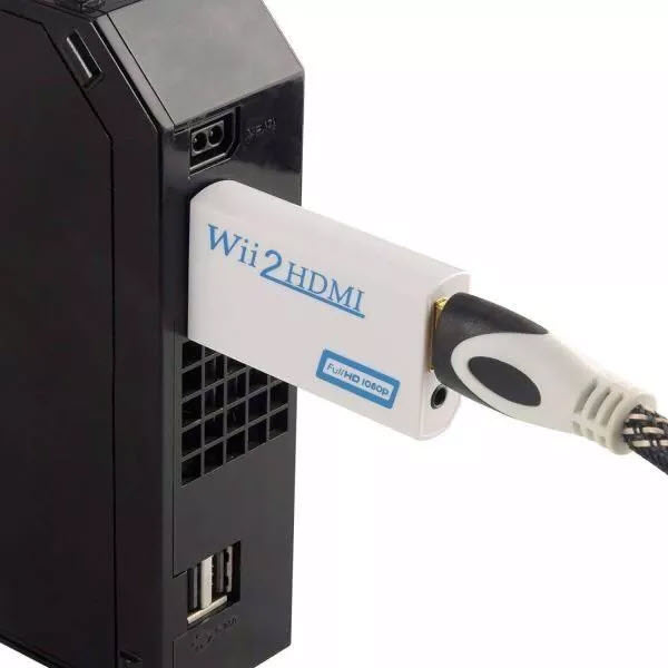 Đầu chuyển đổi máy chơi game Wii sang màn hình Tivi cổng HDMI HD 1080P Video 3.5mm cho HDTV - Đầu chuyển Wii ra HDMI, Nintendo Wii to HDMI, Wii sang HDMI - Đầu chuyển tín hiệu adapter máy Nintendo Wii ra HDMI, Wii2HDMI