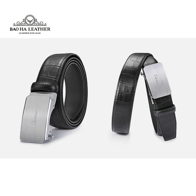 Ciartuar Thắt Lưng Nam Cao Cấp BH157 Dây Lưng Da Bò Vân Cá Sấu Khóa Tự Động Sang Trọng &amp; Đa Năng Hộp Quà Tặng Sang Trọng