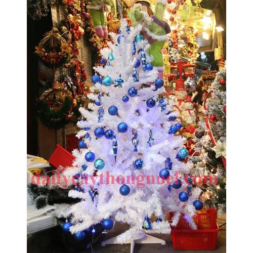 Cây thông noel màu trắng 2m - Cây cao cấp tán dày rộng - Có quà tặng kèm