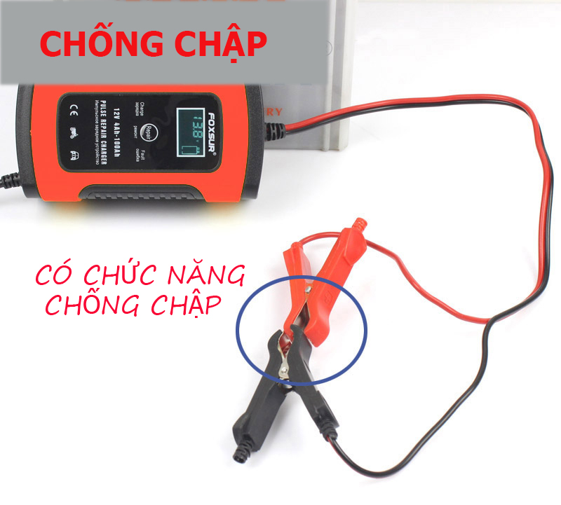 Sạc bình ắc quy 12V tự ngắt khi đầy chức năng bảo dưỡng phục hồi ắc quy bằng khử sunfat chống ngược cực