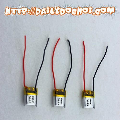 Pin sạc 3.7v dung lượng 75mAh có 2 dây hàn trực tiếp