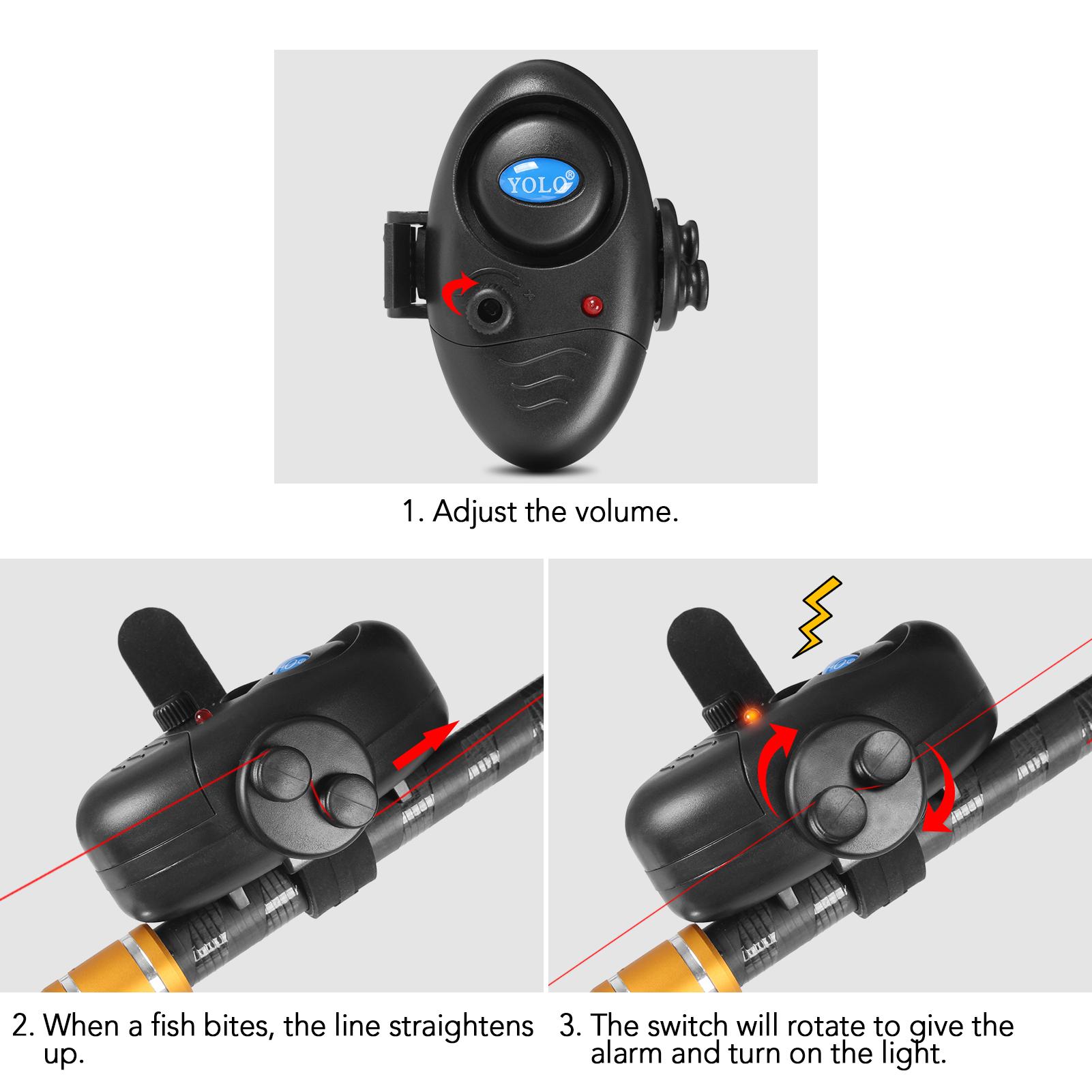 Thiết bị báo động cá cắn câu, đèn LED tăng khả năng quan sát, thuận tiện cho việc câu đêm