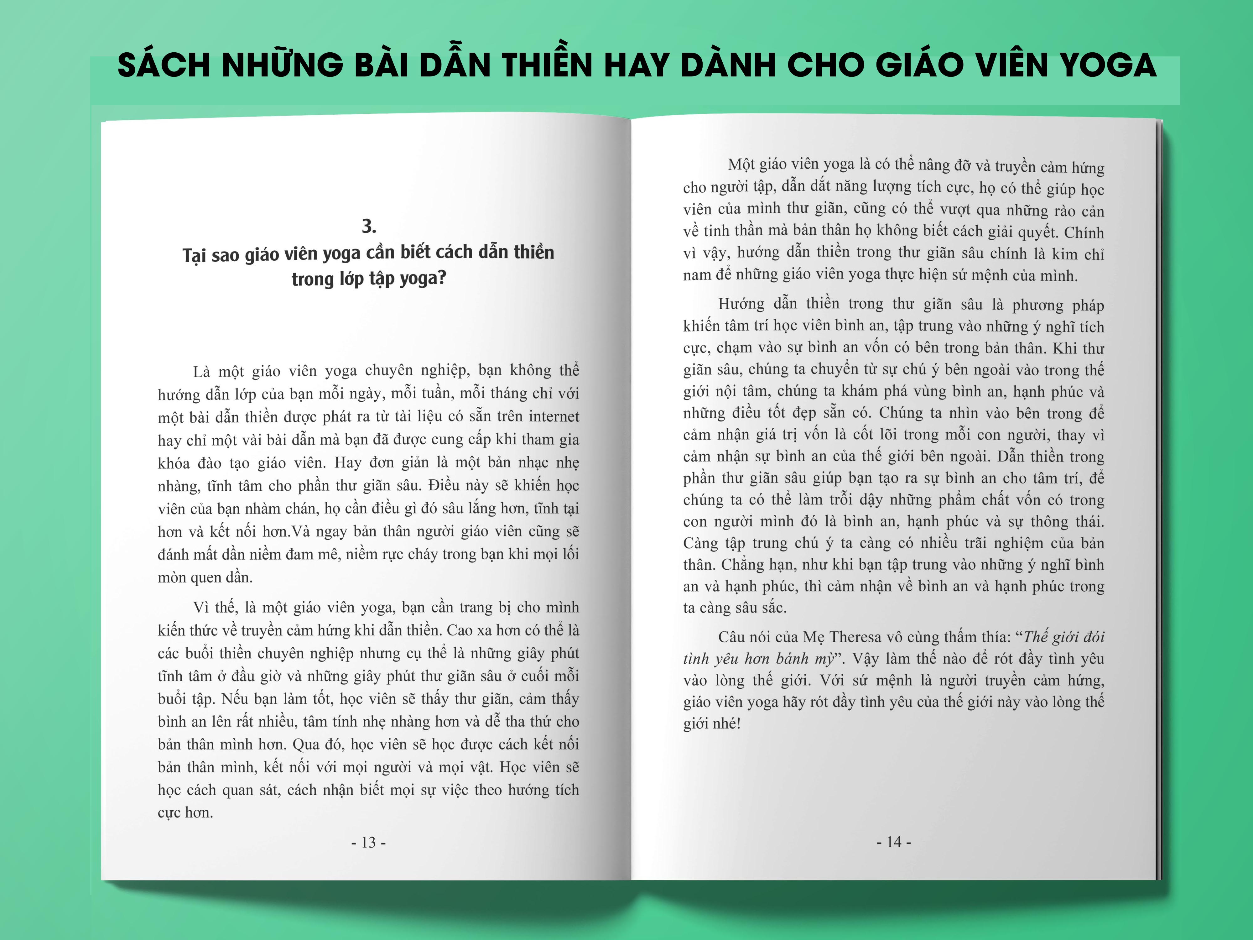 Bộ sách dành cho Giáo viên Yoga cơ bản: Giáo án giảng dạy & luyện tập Yoga + Những bài dẫn thiền hay dành cho giáo viên Yoga