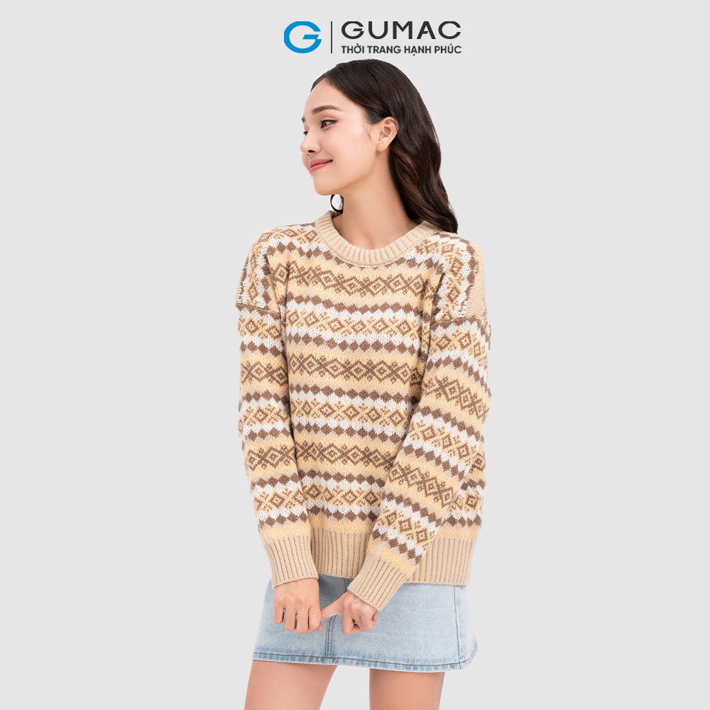 Áo len dệt họa tiết GUMAC AC11094