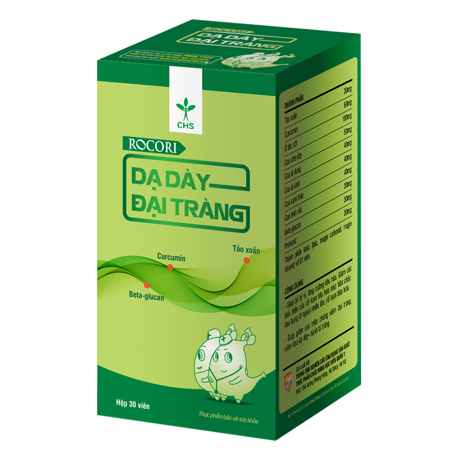 Viên Dạ dày Đại tràng Rocori - BV103 khuyên dùng - Lọ 30 viên nang cứng dễ dùng