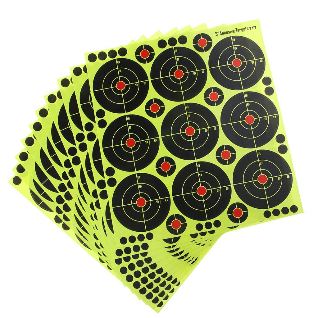 3x90pcs Targets Reactive Splatter Dia. 8cm Adhesive Paper Target