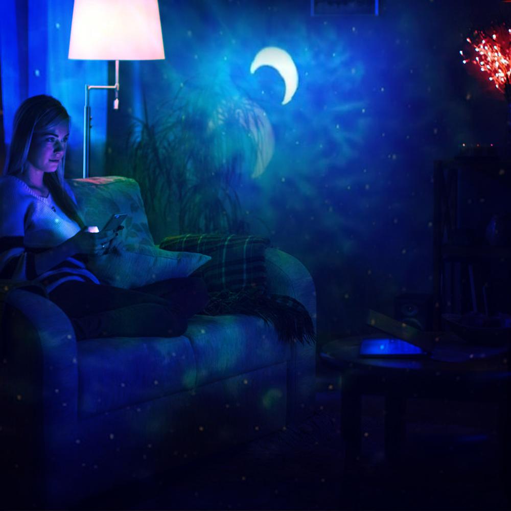 Projector Light Night Lamp with 9 Diverse Lighting Modes Effects 3 Levels Dimmable Brightness Adjustable/ 4H Timer