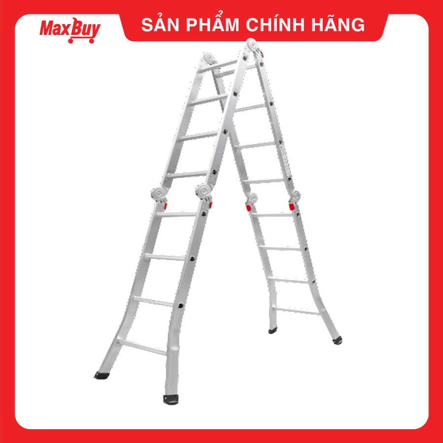 Thang nhôm gấp đa năng 4 khúc  Ameca chân choãi - 1m8 - 2m3 - 2m9