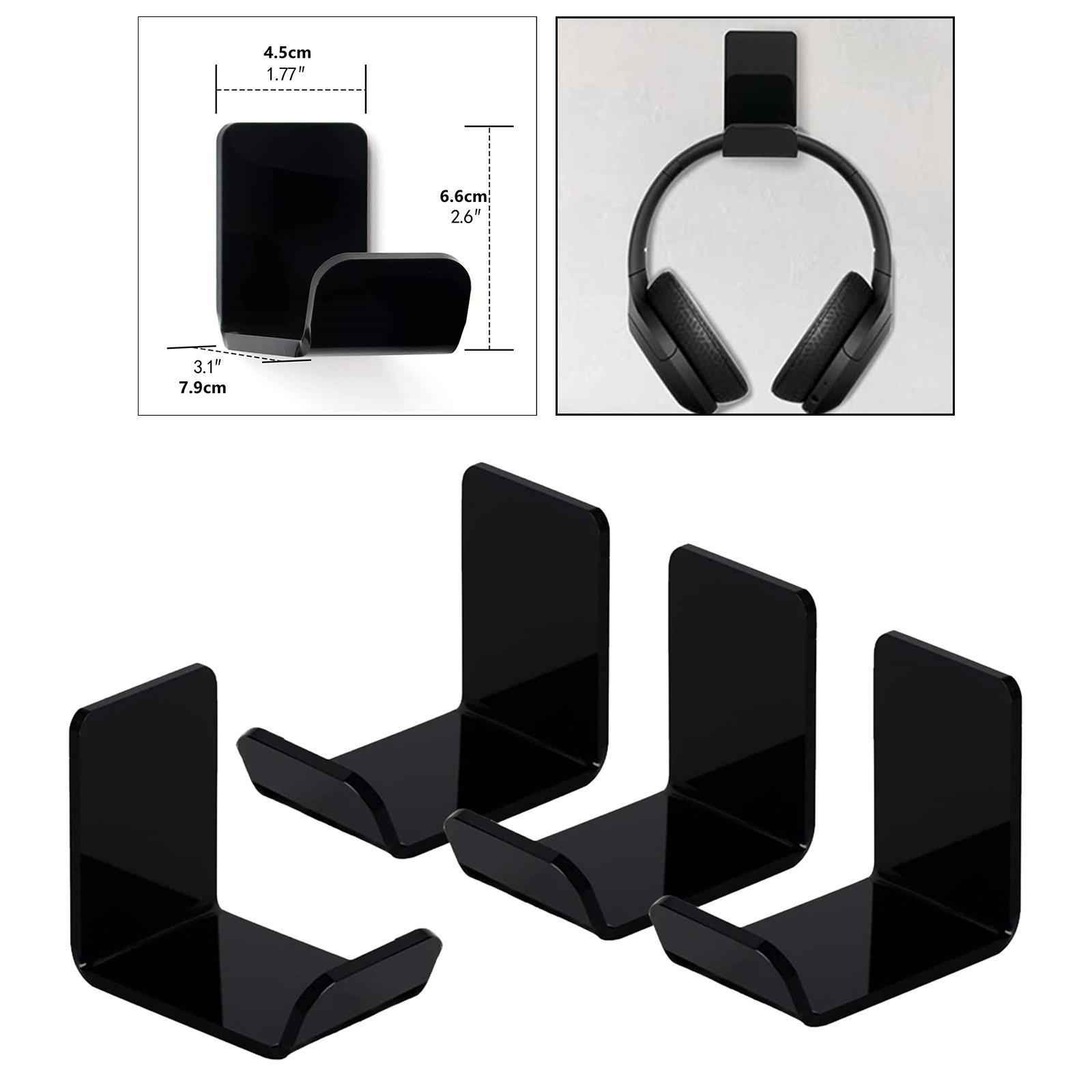 4x Acrylic Headphone Stand Hanger Hanger Mount Gaming Space Saving DJ