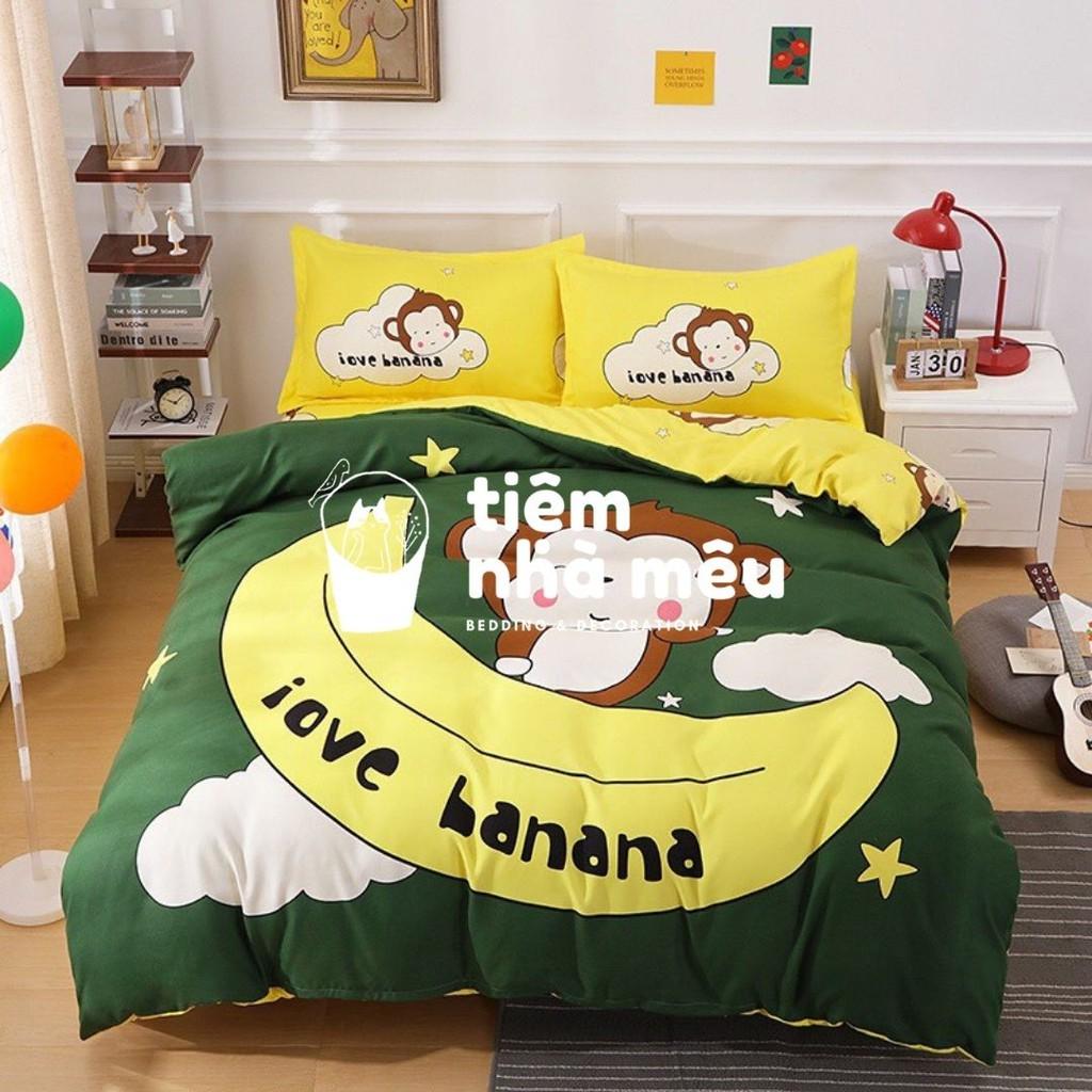 ( Full Mẫu Cho Bé )Bộ Chăn Ga Gối Cotton Tina m6/m8/2m - Set 4 Món 2 Vỏ gối ,drap,vỏ chăn An toàn cho bé