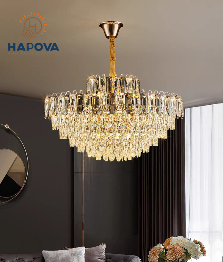 Đèn chùm trang trí phòng khách, phòng ngủ HAPOVA VISCA 8119 đường kính 800mm