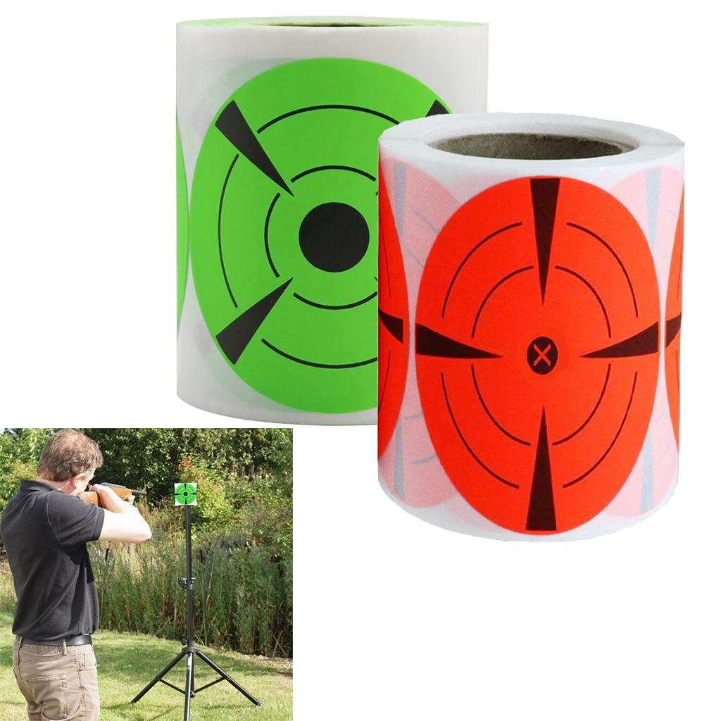 125 Pieces 3inch Diameter Adhesive Shooting Target Round Splatter Sticker Targets Shooting Portable Field Target Roll Shoot Accessories