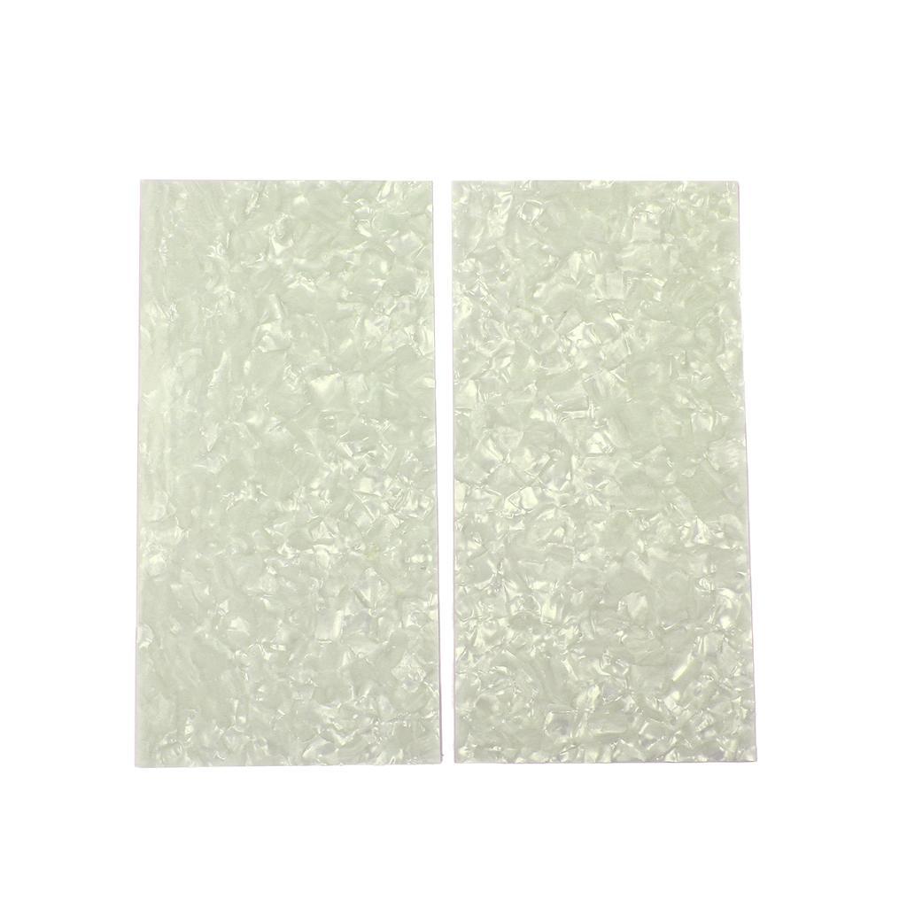 2x Celluloid Guitar/Bass DIY Blank Plate Sheet Head Veneer Shell White