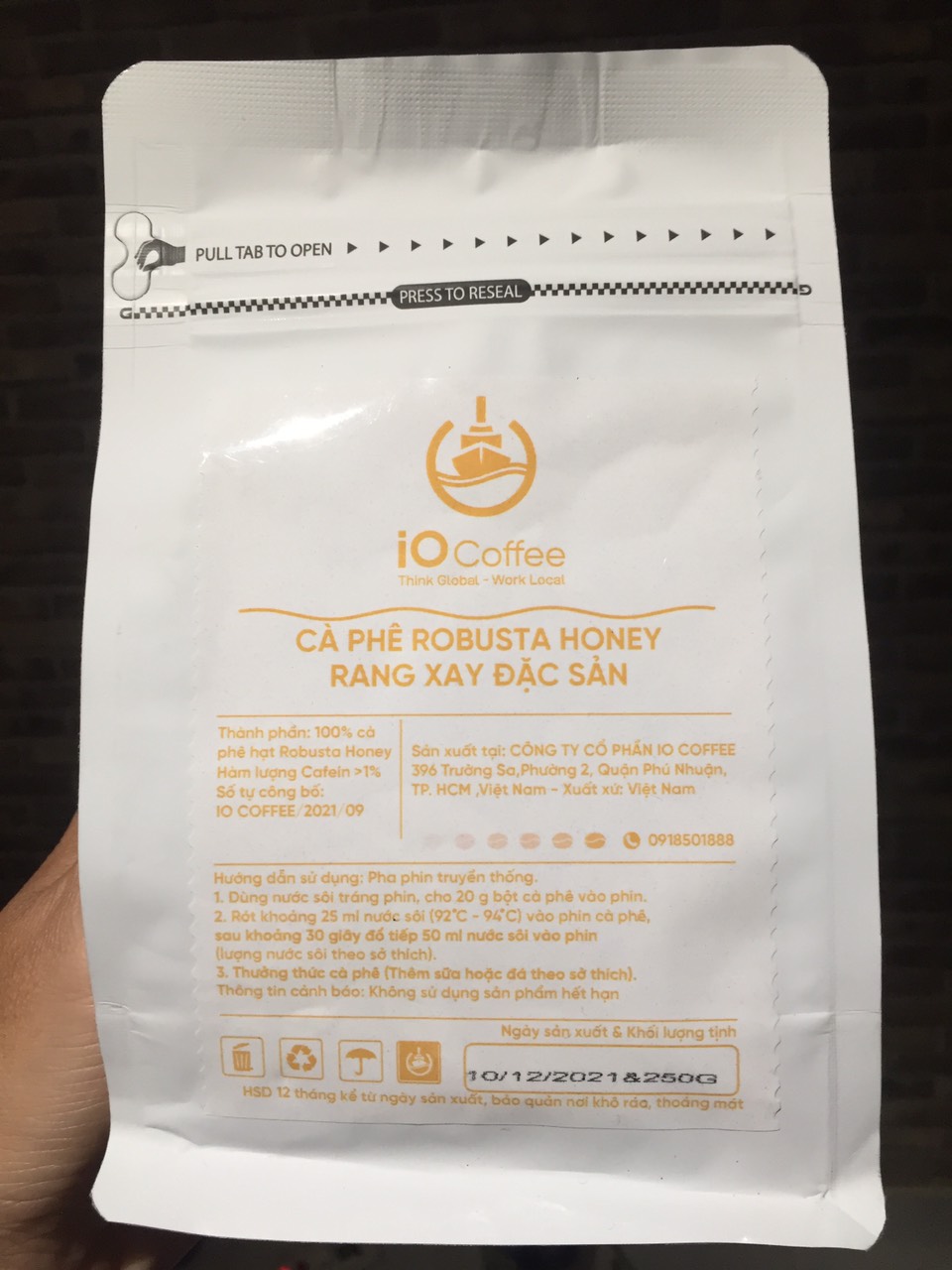 Cà phê Robusta Honey rang xay đặc sản