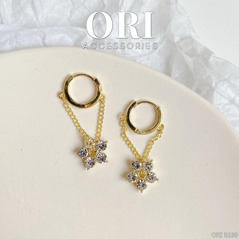 Khuyên tai nữ Bông hoa thủy tinh Acacia thời trang tinh tế ORI ACCESSORIES B199