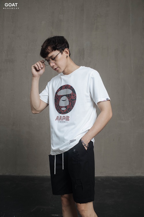Áo Thun Nam Tay Ngắn AAPE GOAT MENSWEAR